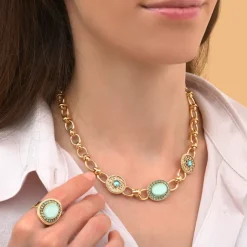Louise chain necklace - blue