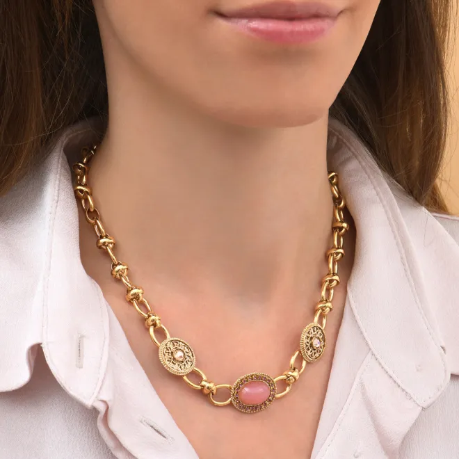 Louise chain necklace - pink