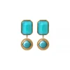 Louise clip-on drop earrings - turquoise