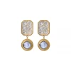 Louise clip-on drop earrings - white