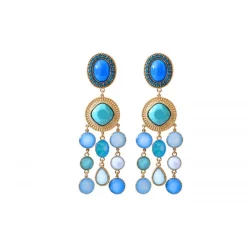 Louise clip-on earrings - turquoise