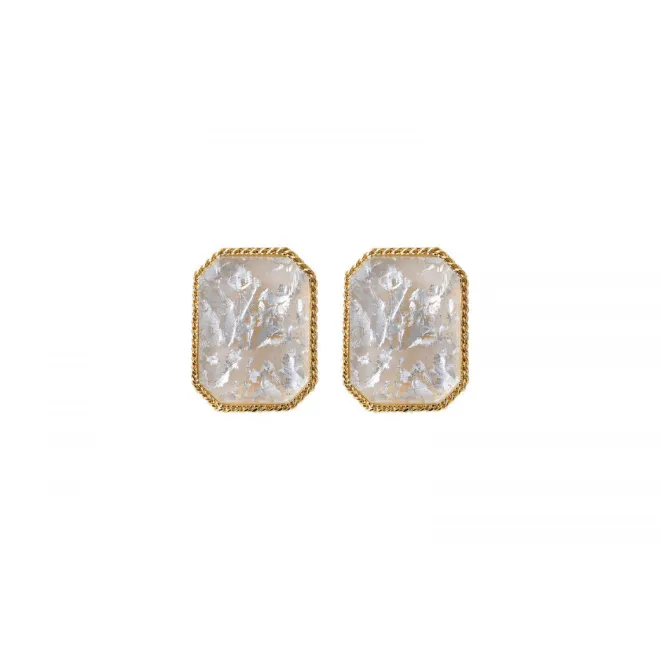 Louise clip-on earrings - white