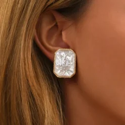 Louise clip-on earrings - white