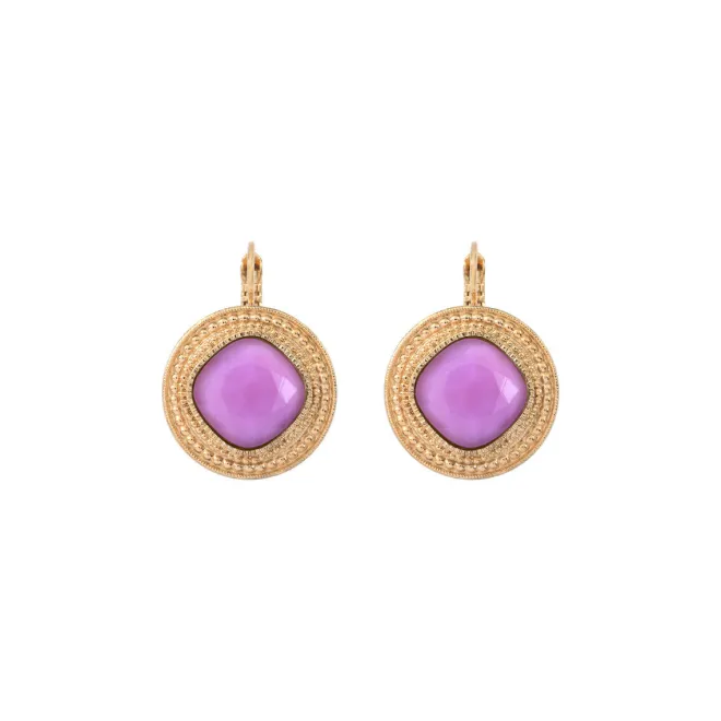 Louise delicate sleeper earrings - violets