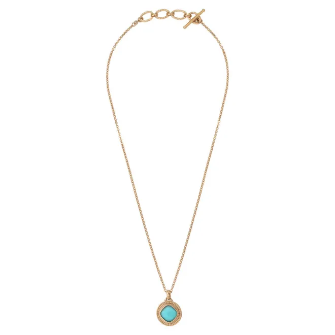 Louise faceted cabochon pendant necklace - blue
