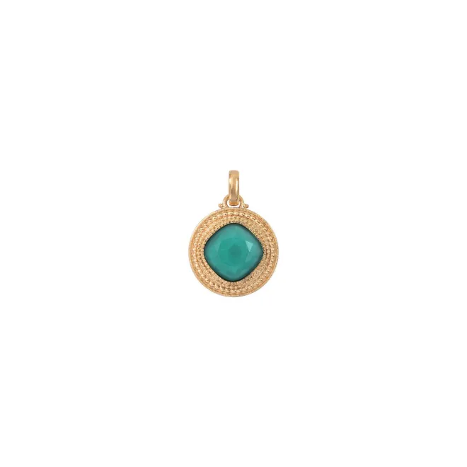 Louise faceted cabochon pendant necklace - turquoise