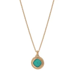 Louise faceted cabochon pendant necklace - turquoise