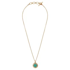 Louise faceted cabochon pendant necklace - turquoise
