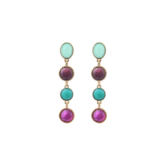 Louise long pierced stud earrings - blue