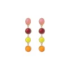 Louise long stud earrings for pierced ears - red