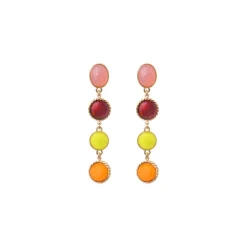 Louise long stud earrings for pierced ears - red