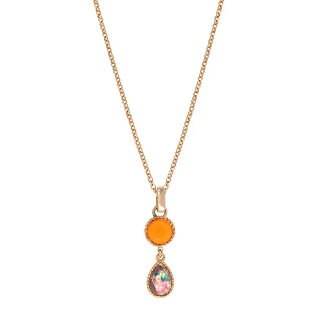Louise pendant necklace - orange