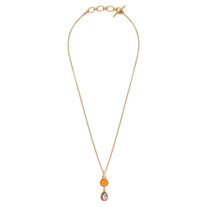 Louise pendant necklace - orange