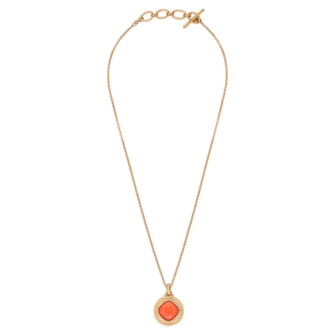 Louise pendant necklace - coral