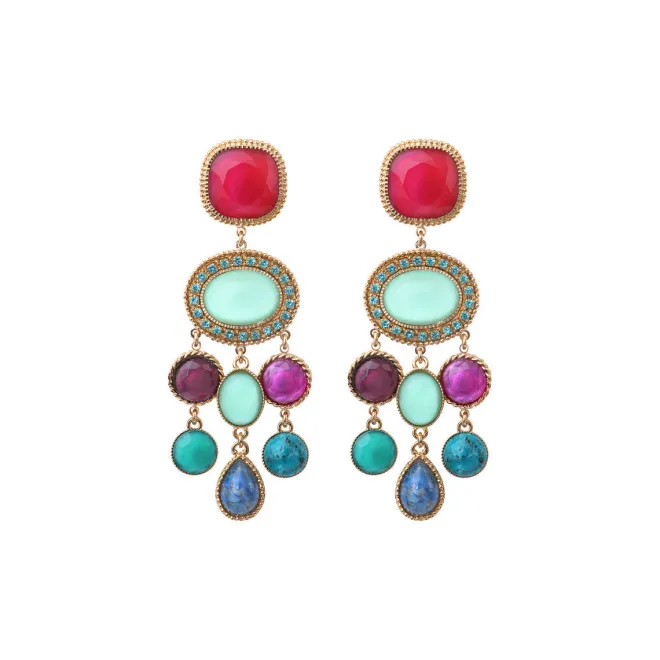 Louise pierced stud earrings - blue