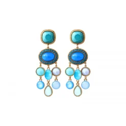 Louise pierced stud earrings - turquoise