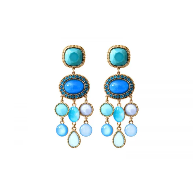 Louise pierced stud earrings - turquoise