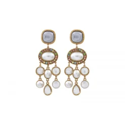 Louise pierced stud earrings - white