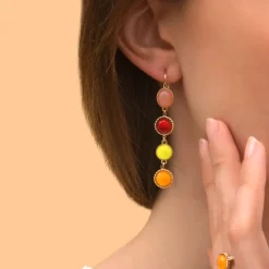 Louise sleeper earrings - red