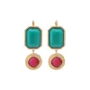 Louise sleeper earrings - turquoise and red