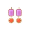 Louise sleeper earrings - purple and red