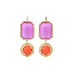Louise sleeper earrings - purple and red