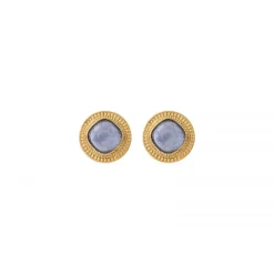 Louise thin clip-on earrings - white