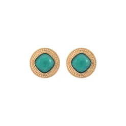 Louise thin clip-on earrings - turquoise