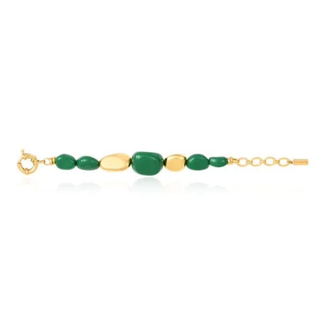 Loulou adjustable bracelet – green and gold