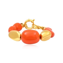 Loulou adjustable bracelet – orange and gold