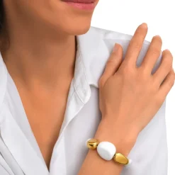 Loulou adjustable bracelet – gold and white