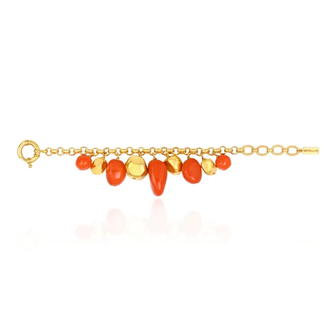 Loulou adjustable chain bracelet – orange and gold