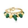 Loulou adjustable chain bracelet – green and gold
