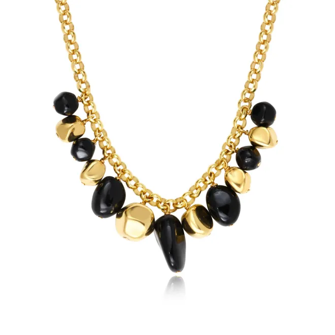 Loulou chain necklace – black and gold