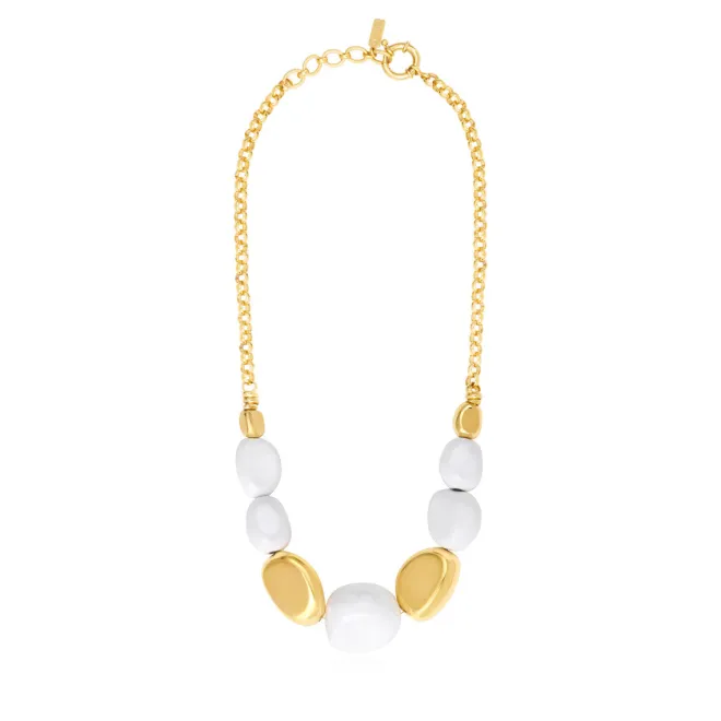 Loulou chain necklace – gold and white