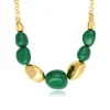Loulou chain necklace – green and gold