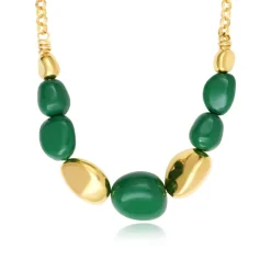 Loulou chain necklace – green and gold