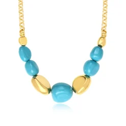 Loulou chain necklace – turquoise and gold