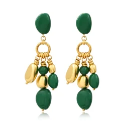 Loulou clip-on earrings – green and gold