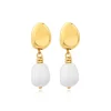 Loulou clip-on pendant earrings – white and gold