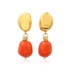 Loulou clip-on pendant earrings – orange and gold