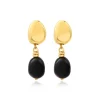 Loulou clip-on pendant earrings – black and gold