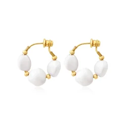 Loulou hoop earrings – gold and white