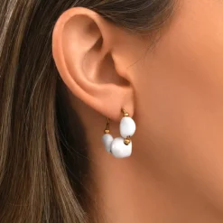 Loulou hoop earrings – gold and white