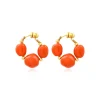 Loulou hoop earrings – orange and gold