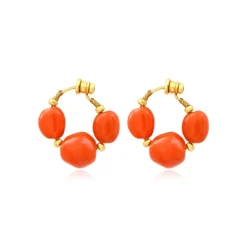 Loulou hoop earrings – orange and gold