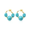 Loulou hoop earrings – turquoise and gold