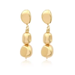Loulou long clip-on earrings - gold