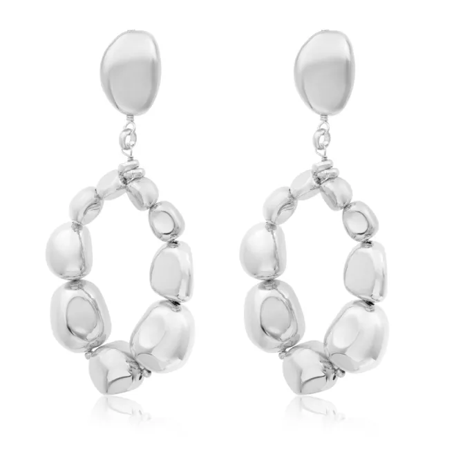 Loulou wide clip-on earrings - silver