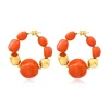 Loulou wide hoop earrings – orange and gold